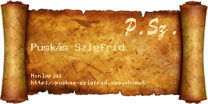 Puskás Szigfrid névjegykártya